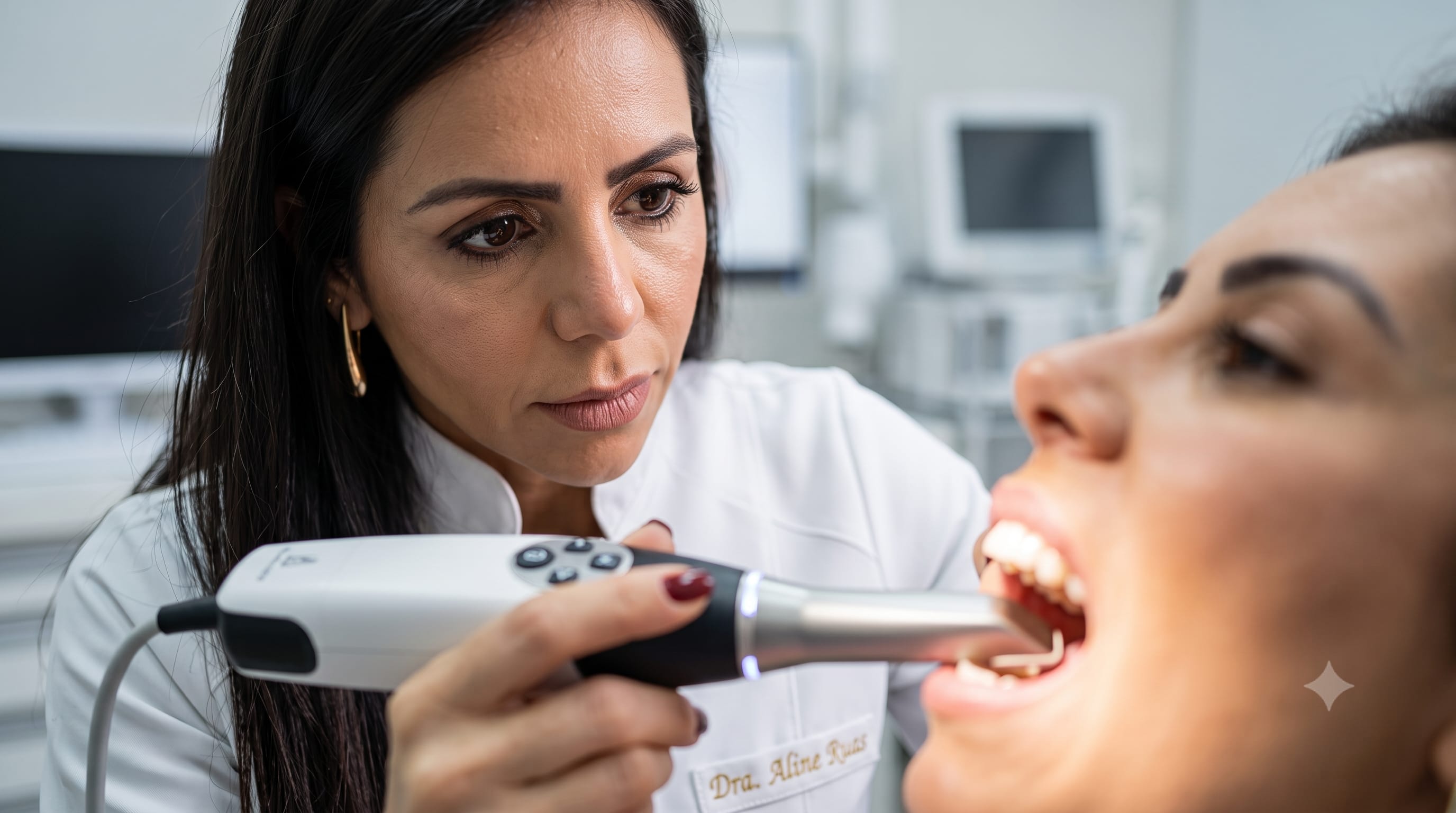 Dentista com scanner digital intraoral